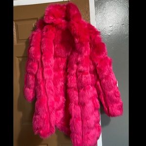 Women faux fur coat size 6